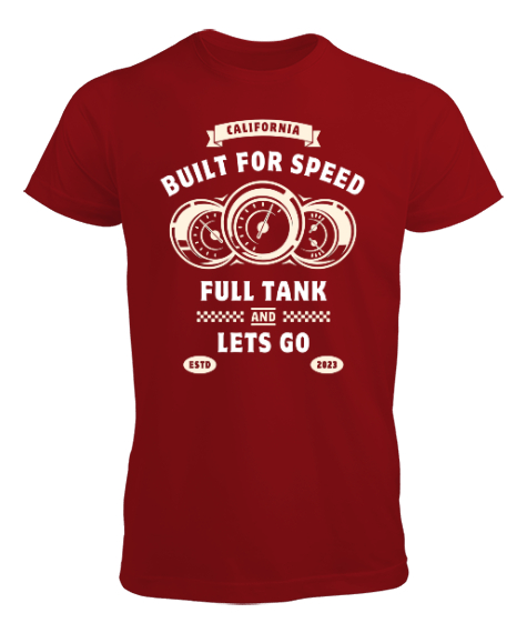 Tisho - Built For Speed Kırmızı Erkek Tişört