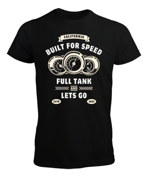Tisho - Built For Speed Siyah Erkek Tişört