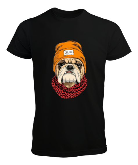 Tisho - Bulldog cool köpek baskılı Siyah Erkek Tişört