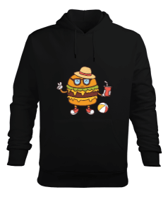 Tisho - Burger Erkek Kapüşonlu Hoodie Sweatshirt