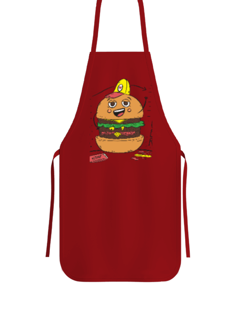 Tisho - Burger resimli Mutfak Önlüğü