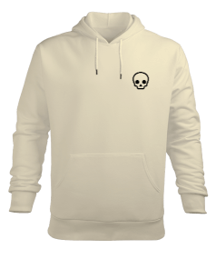 Burning Skull Erkek Kapüşonlu Hoodie Sweatshirt - Thumbnail