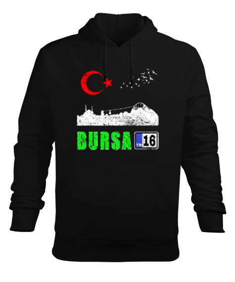 Tisho - bursa şehir,Türkiye,Türkiye bayrağı. Erkek Kapüşonlu Hoodie Sweatshirt