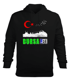 bursa şehir,Türkiye,Türkiye bayrağı. Erkek Kapüşonlu Hoodie Sweatshirt - Tisho