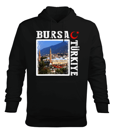 Tisho - bursa şehir,Türkiye,Türkiye bayrağı. Erkek Kapüşonlu Hoodie Sweatshirt