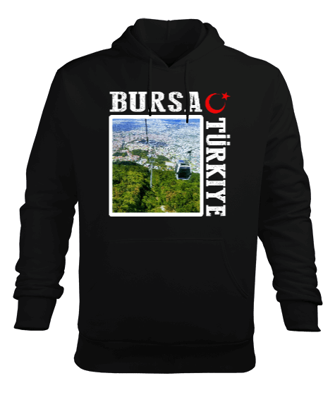 Tisho - bursa şehir,Türkiye,Türkiye bayrağı. Erkek Kapüşonlu Hoodie Sweatshirt