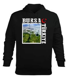 bursa şehir,Türkiye,Türkiye bayrağı. Erkek Kapüşonlu Hoodie Sweatshirt - Tisho
