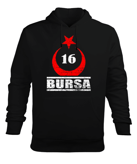 Tisho - bursa şehir,Türkiye,Türkiye bayrağı. Erkek Kapüşonlu Hoodie Sweatshirt