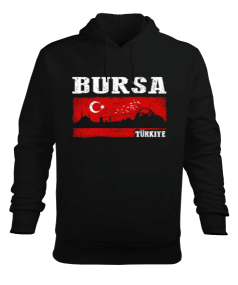 bursa şehir,Türkiye,Türkiye bayrağı. Erkek Kapüşonlu Hoodie Sweatshirt - Tisho