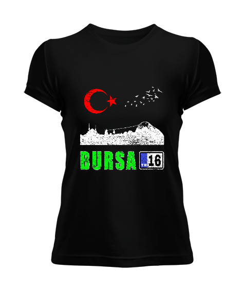 Tisho - bursa şehir,Türkiye,Türkiye bayrağı. Kadın Tişört