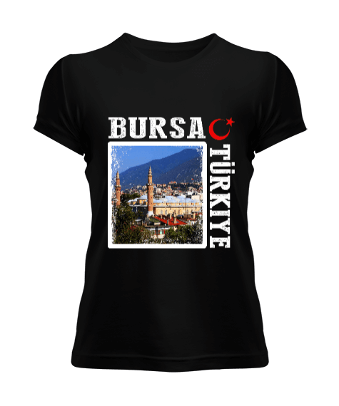 Tisho - bursa şehir,Türkiye,Türkiye bayrağı. Kadın Tişört