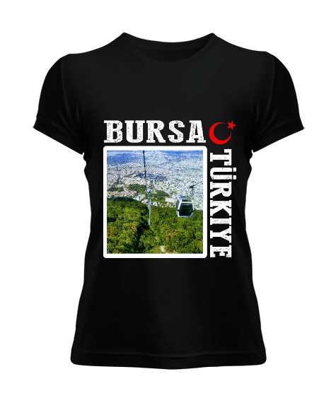 bursa şehir,Türkiye,Türkiye bayrağı. Kadın Tişört - Tisho