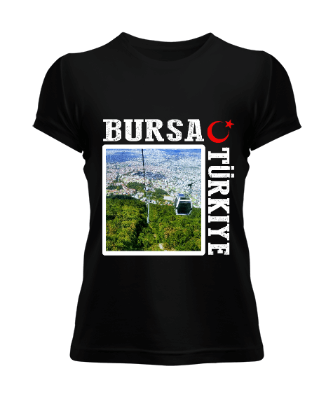 Tisho - bursa şehir,Türkiye,Türkiye bayrağı. Kadın Tişört