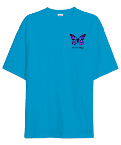 BUTTERFLY Baskılı Oversize Unisex Tişört - Tisho