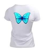 Butterfly Beyaz Kadın Tişört - Thumbnail