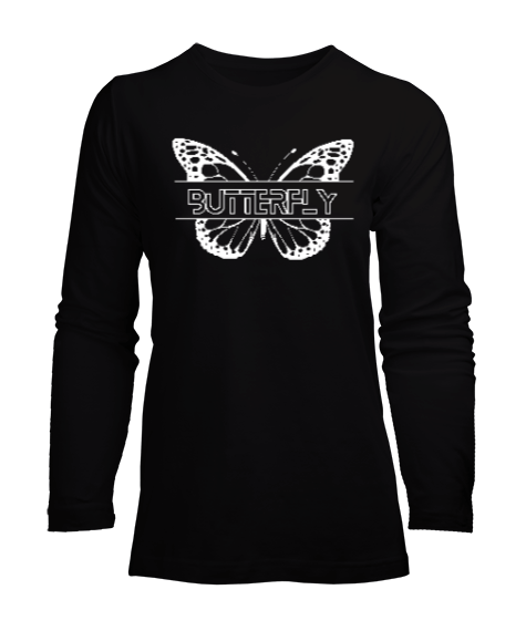 Tisho - Butterfly Black Kadın Uzun Kol Tişört