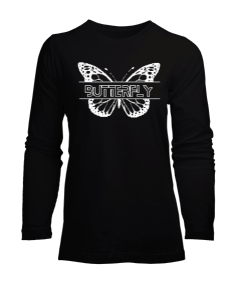 Butterfly Black Kadın Uzun Kol Tişört - Tisho