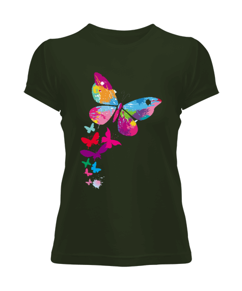 Butterfly color colorfur butterfly pattern rnnrnr Kadın Tişört - Tisho