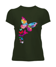 Butterfly color colorfur butterfly pattern rnnrnr Kadın Tişört - Tisho