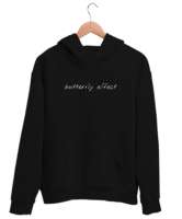 Butterfly Effect Siyah Unisex Kapşonlu Sweatshirt - Tisho