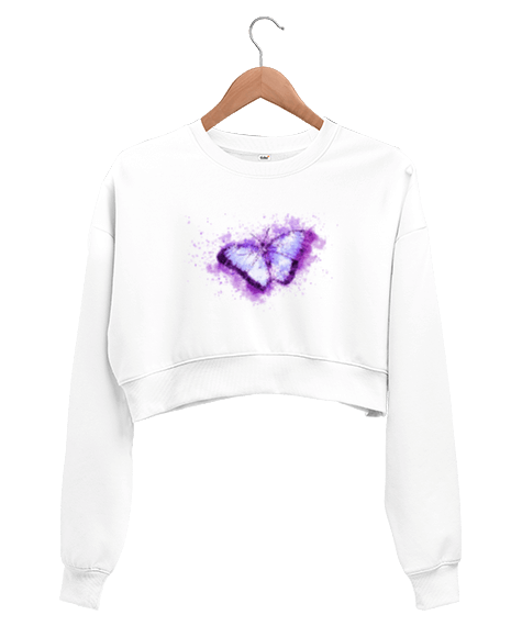 Tisho - butterfly Kadın Crop Sweatshirt