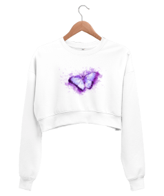 butterfly Kadın Crop Sweatshirt - Tisho