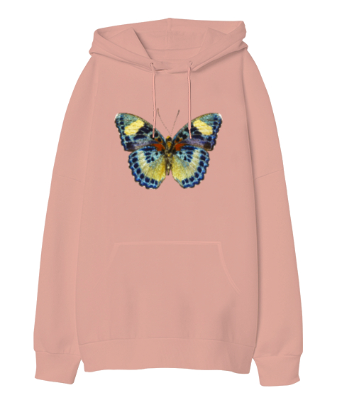 Tisho - Butterfly - Kelebek V3 Yavru Ağzı Oversize Unisex Kapüşonlu Sweatshirt