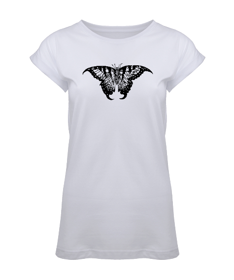 Tisho - Butterfly - Kelebek V4 Beyaz Kadın Tunik