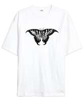 Butterfly - Kelebek V4 Beyaz Oversize Unisex Tişört - Tisho
