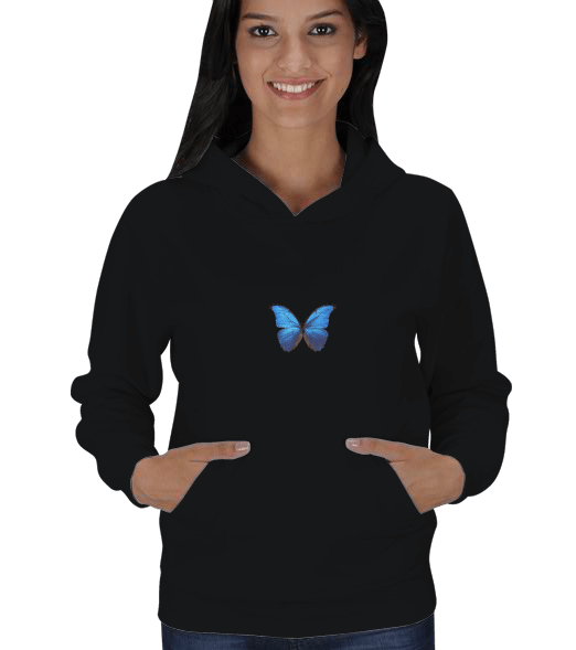 Butterfly sweatshirt Kadın Kapşonlu