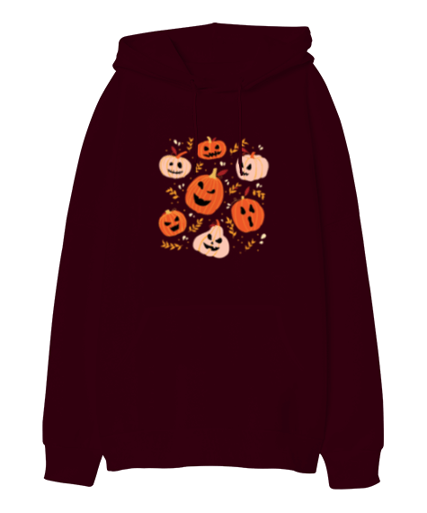 Tisho - Cadılar Bayramı Balkabağı Oversize Unisex Kapüşonlu Sweatshirt