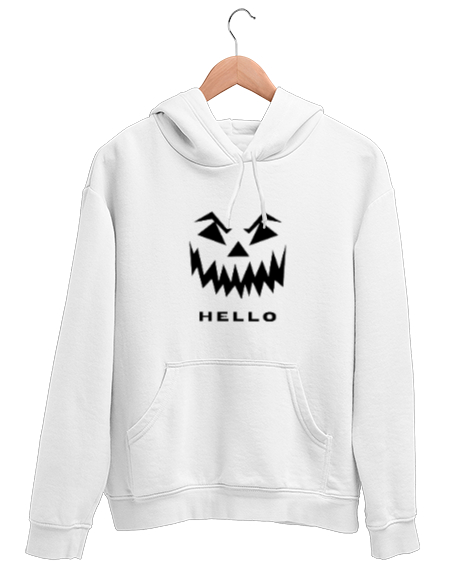 Tisho - Cadılar Bayramı Beyaz Unisex Kapşonlu Sweatshirt