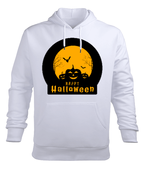 Tisho - Cadılar Bayramı - Happy Halloween - OneArtTasarım Erkek Kapüşonlu Hoodie Sweatshirt