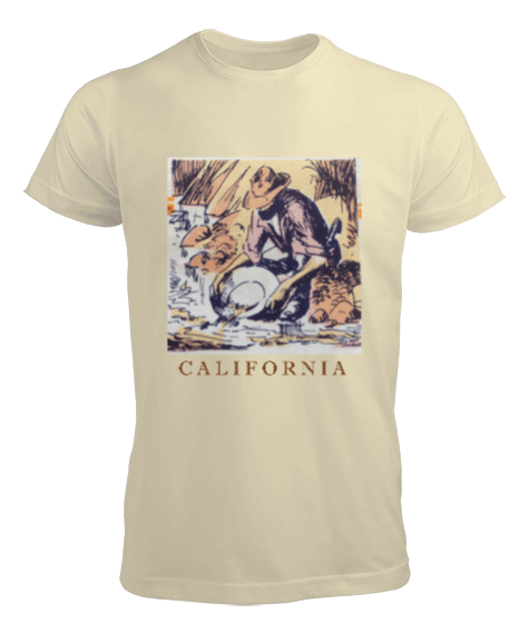 California Baskılı Erkek Tişört