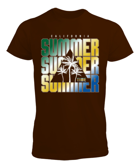 Tisho - California summer time Kahverengi Erkek Tişört