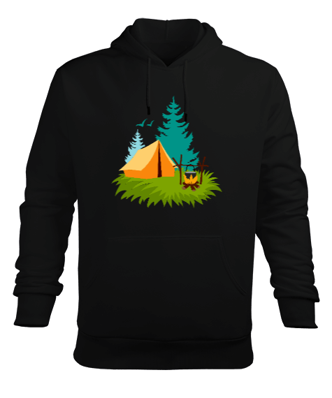 Tisho - camping Erkek Kapüşonlu Hoodie Sweatshirt