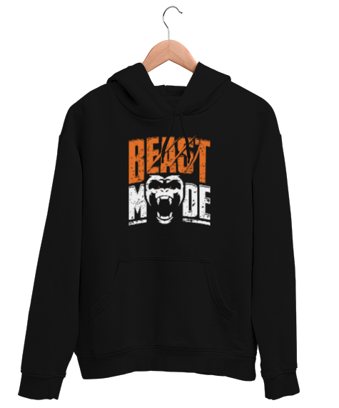 Tisho - Canavar Modu - Beast - Monster Siyah Unisex Kapşonlu Sweatshirt