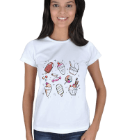 Candy Tasarımlı Kadın Tişört - Thumbnail