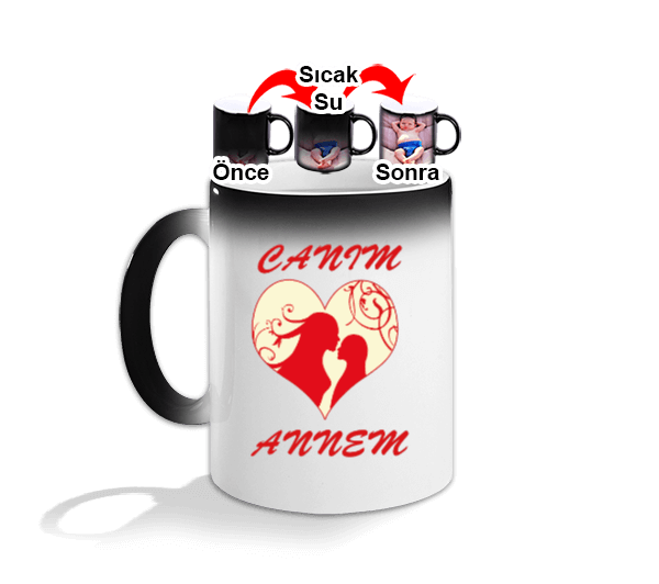 Tisho - Canım Annem Yazılı Sihirli Kupa Bardak Sihirli Kupa Bardak