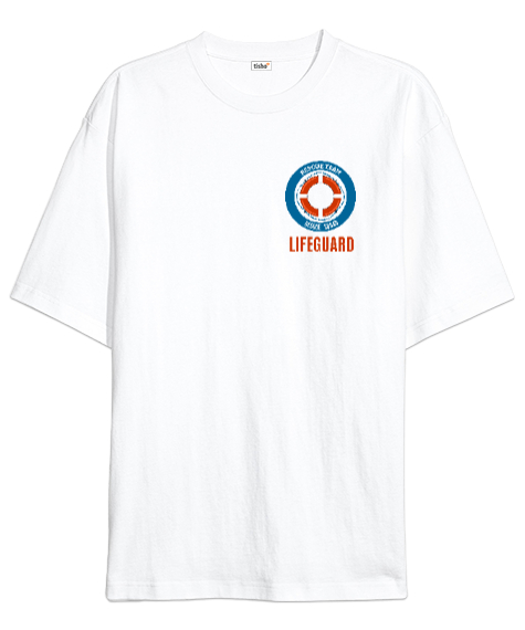 Tisho - Cankurtaran - Life Guard V3 Beyaz Oversize Unisex Tişört