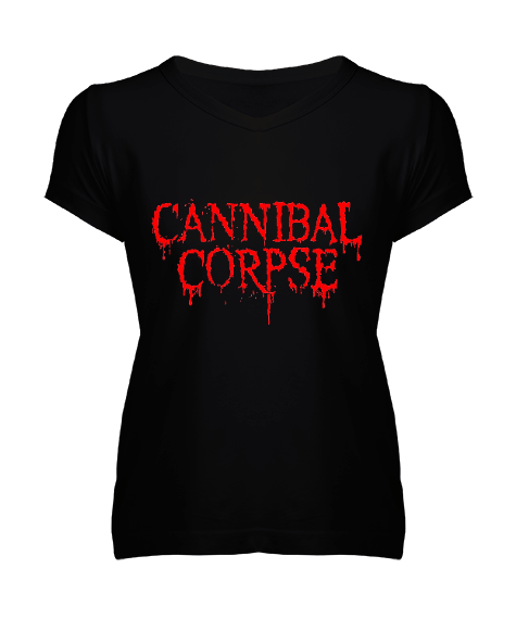 Tisho - Cannibal Corpse Kadın V Yaka Tişört