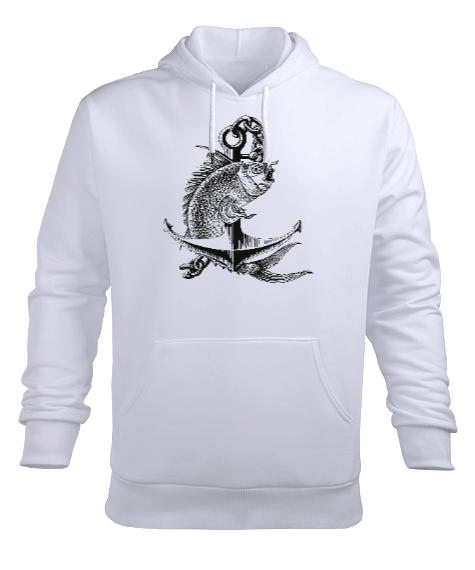 Tisho - Çapa Balık Erkek Kapüşonlu Hoodie Sweatshirt