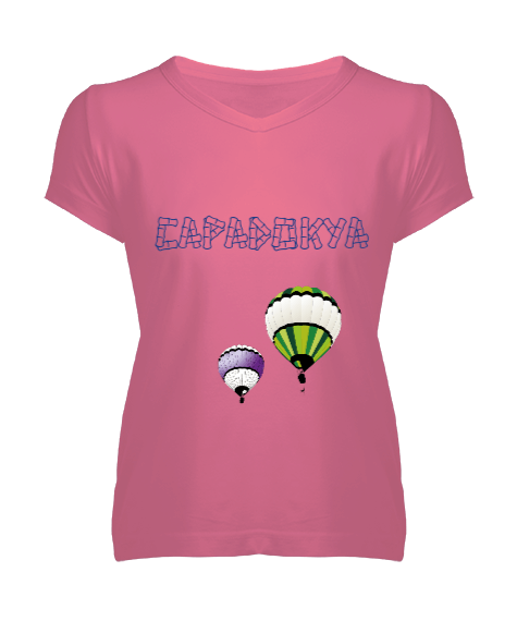 Tisho - Capadokya Kadın V Yaka Tişört