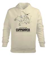 Cappadocia Krem Erkek Kapüşonlu Hoodie Sweatshirt - Thumbnail