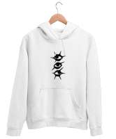 CAPSULE COLLECTION for eyes Beyaz Unisex Kapşonlu Sweatshirt - Tisho