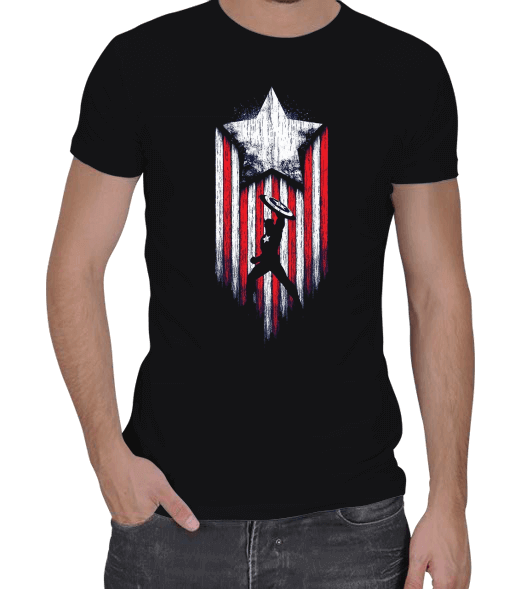 Tisho - Captain America Erkek Regular Kesim Tişört