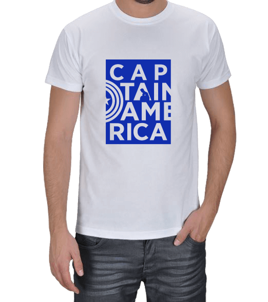 Tisho - CAPTAIN AMERICA Özel Tasarım Tişört Erkek Tişört