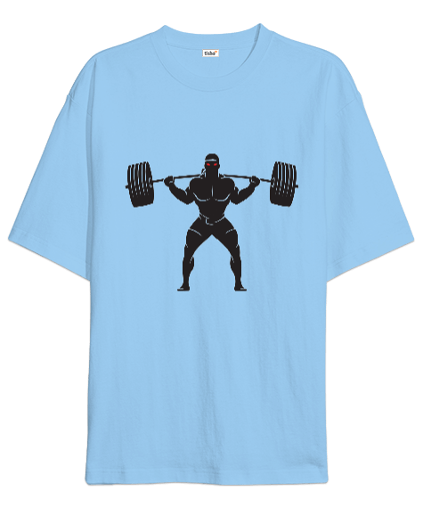 Tisho - Carrying Barbell GYM Bodybuilding Fitness Baskılı Oversize Unisex Tişört