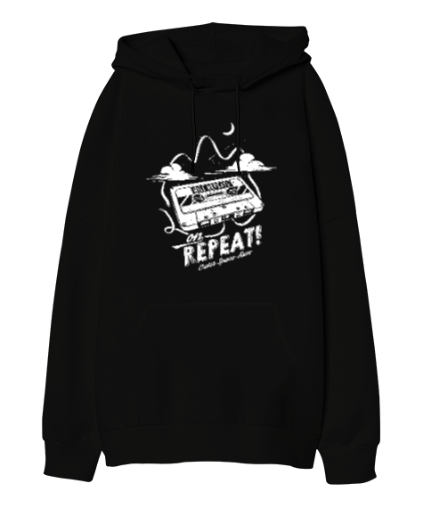 Tisho - Casette Oversize Unisex Kapüşonlu Sweatshirt