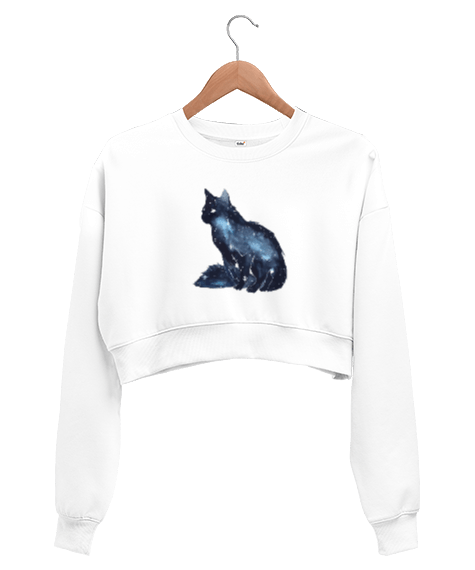 Tisho - Cat And Star Kadın Crop Sweatshirt